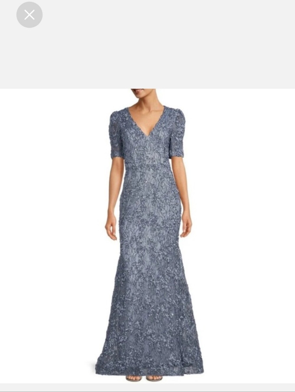 NWOT, Xscape Blue Lace Evening Gown